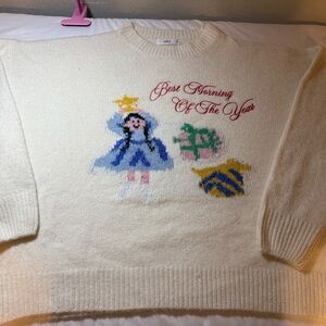 TALULAH Oversized Cream Graphic Sweater